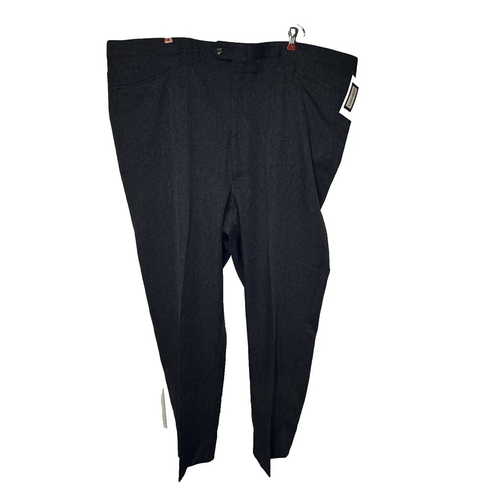Sansabelt Men's Dress Pants Gabardine Hemmed Flat Front Twill Gray‎ 50 Long NWT